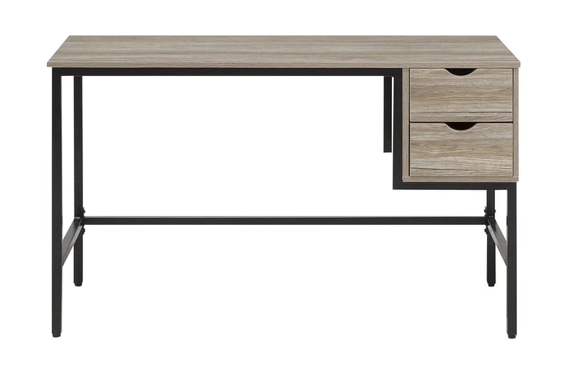 Grantha Skrivebord 120 cm med Opbevaring 2 Skuffer - Lysebrun/Sort - Møbler - Borde - Kontorbord - Skrivebord