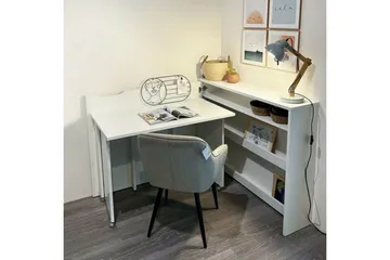 Grianan Skrivbord 136 cm White - Møbler - Borde - Kontorbord - Skrivebord - hjørneskrivebord
