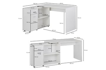 Gulshan skrivebord 120 cm - Hvid - Møbler - Borde - Kontorbord - Skrivebord