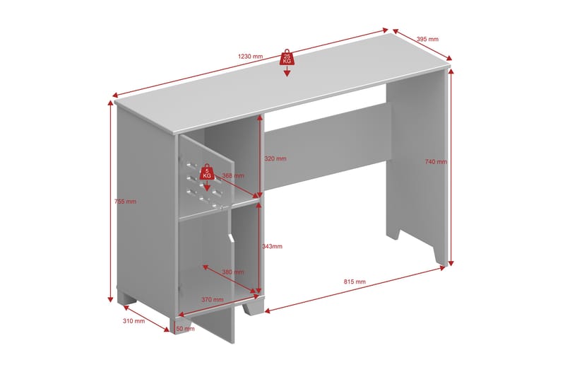 Haltekarr Skrivbord 120 cm - Grå - Møbler - Borde - Kontorbord - Skrivebord