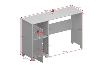 Haltekarr Skrivbord 120 cm - Grå - Møbler - Borde - Kontorbord - Skrivebord