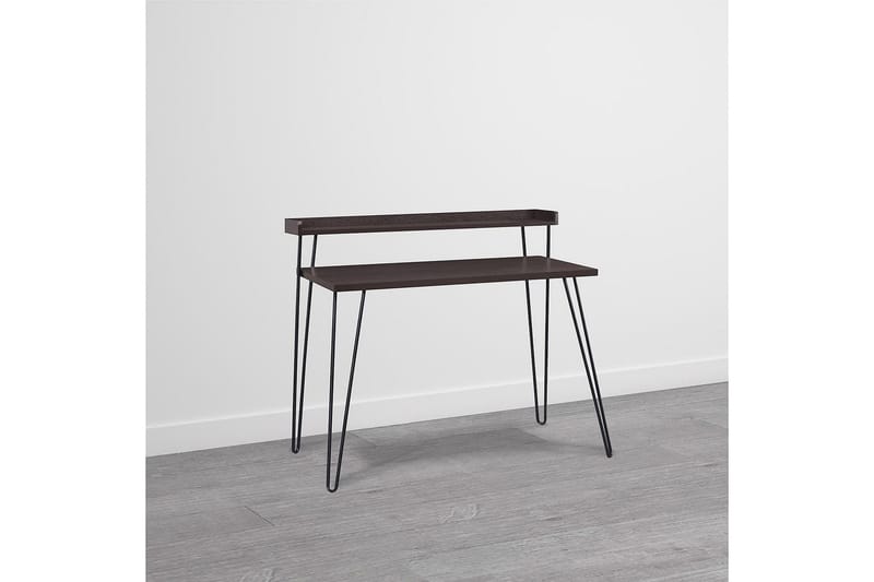 Haven Skrivebord 114 cm med Opbevaring Hylde Espresso/Sort - Dorel Home - Møbler - Borde - Kontorbord - Skrivebord