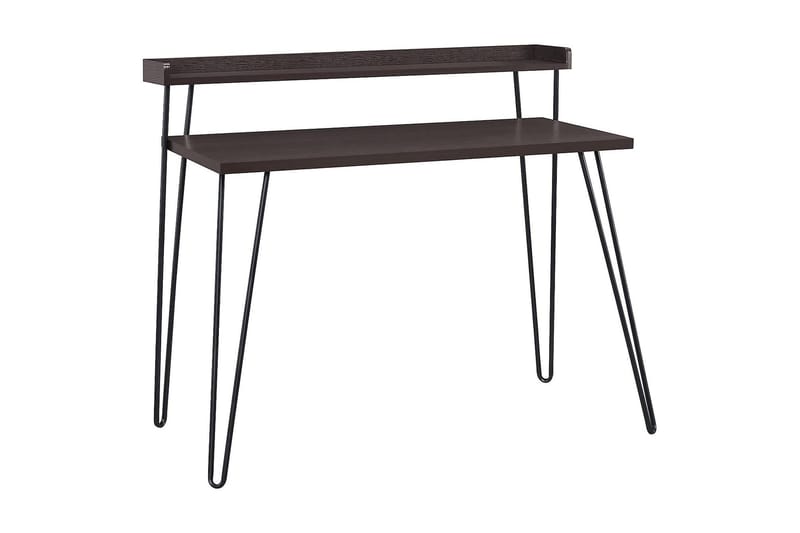 Haven Skrivebord 114 cm med Opbevaring Hylde Espresso/Sort - Dorel Home - Skrivebord