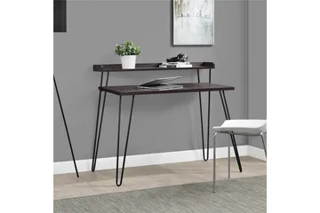 Haven Skrivebord 114 cm med Opbevaring Hylde Espresso/Sort - Dorel Home - Møbler - Borde - Kontorbord - Skrivebord