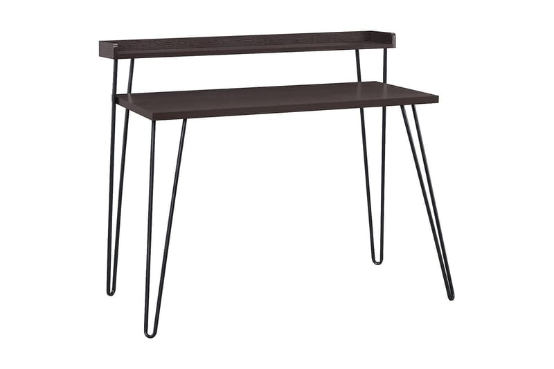 Haven Skrivebord 114 cm med Opbevaring Hylde Espresso/Sort, Dorel Home