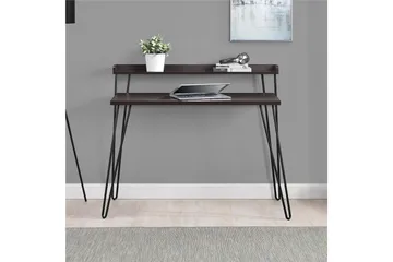 Haven Skrivebord 114 cm med Opbevaring Hylde Espresso/Sort - Dorel Home - Møbler - Borde - Kontorbord - Skrivebord