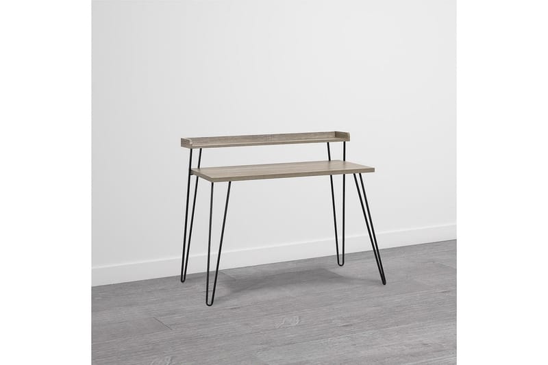 Haven Skrivebord 114 cm med Opbevaring Hylde Grå/Sort - Dorel Home - Møbler - Borde - Kontorbord - Skrivebord