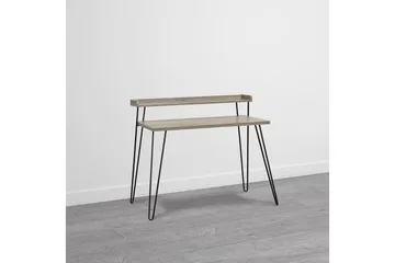 Haven Skrivebord 114 cm med Opbevaring Hylde Grå/Sort - Dorel Home - Møbler - Borde - Kontorbord - Skrivebord