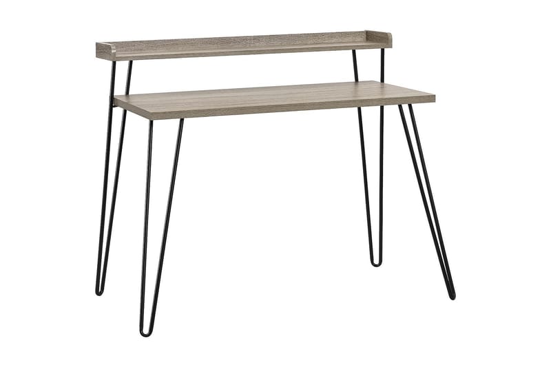 Haven Skrivebord 114 cm med Opbevaring Hylde Grå/Sort - Dorel Home - Møbler - Borde - Kontorbord - Skrivebord