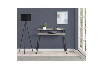 Haven Skrivebord 114 cm med Opbevaring Hylde Grå/Sort - Dorel Home - Møbler - Borde - Kontorbord - Skrivebord