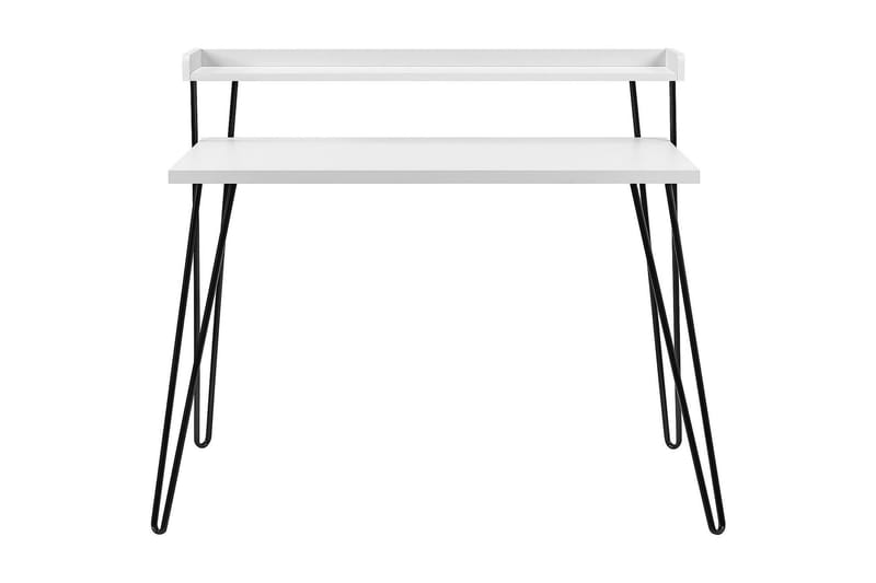 Haven Skrivebord 114 cm med Opbevaring Hylde Hvid/Sort - Dorel Home - Møbler - Borde - Kontorbord - Skrivebord
