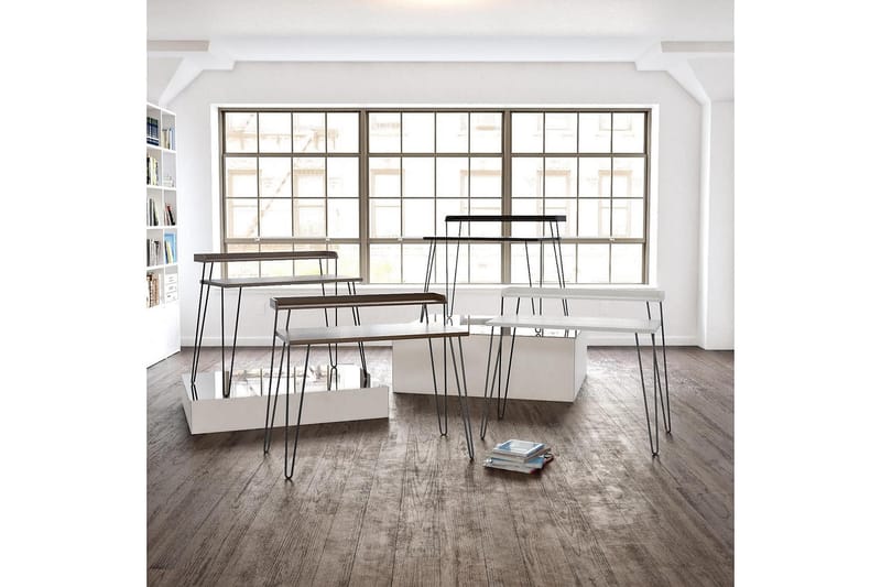 Haven Skrivebord 114 cm med Opbevaring Hylde Valnøddebrun/So - Dorel Home - Møbler - Borde - Kontorbord - Skrivebord