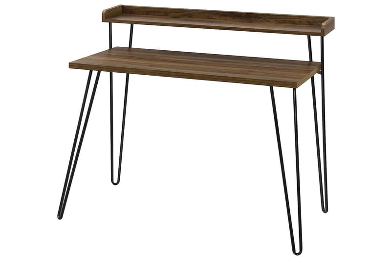 Haven Skrivebord 114 cm med Opbevaring Hylde Valnøddebrun/So - Dorel Home - Møbler - Borde - Kontorbord - Skrivebord