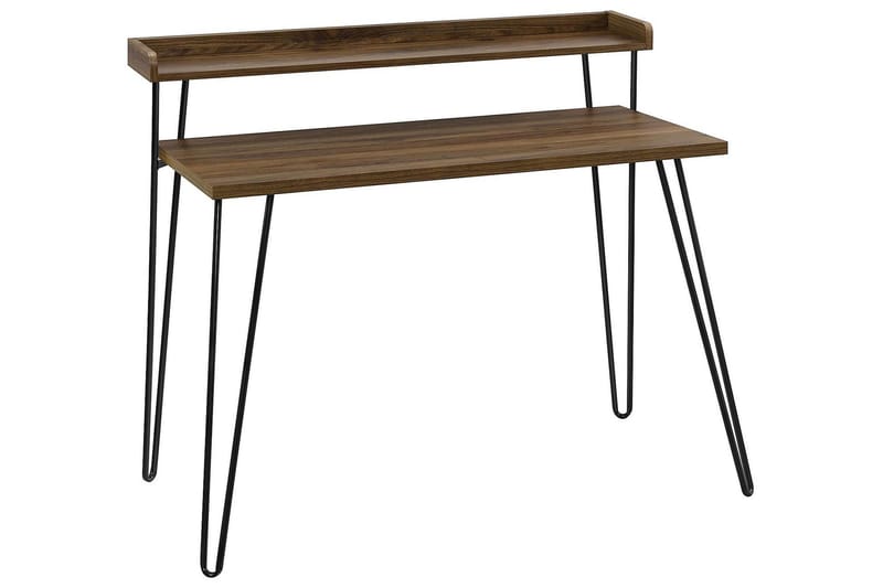 Haven Skrivebord 114 cm med Opbevaring Hylde Valnøddebrun/So - Dorel Home - Møbler - Borde - Kontorbord - Skrivebord