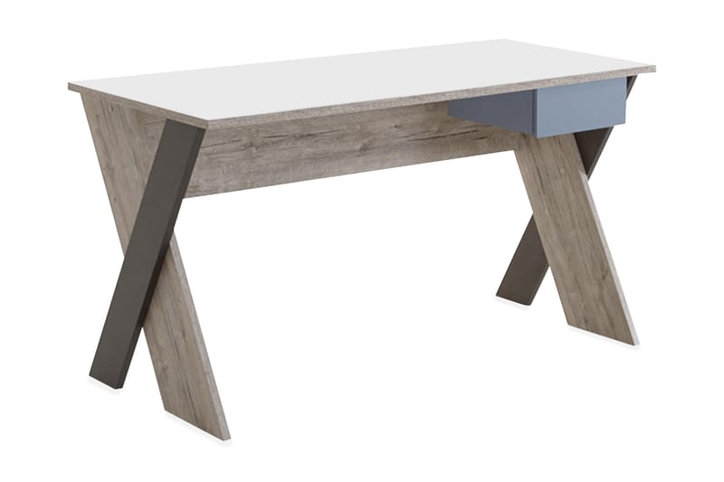 Hawley Skrivebord 135 cm med Opbevaring Skuffe - Beige/Grå - Møbler - Borde - Kontorbord - Skrivebord