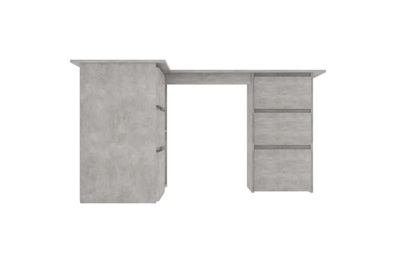 Hjørneskrivebord 145x100x76 cm Spånplade Betongrå - Grå - Skrivebord