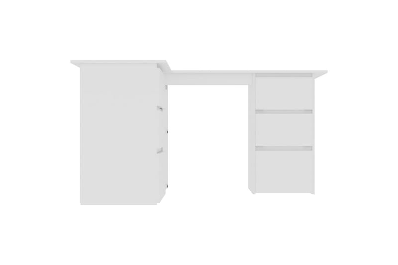 Hjørneskrivebord 145x100x76 cm Spånplade Hvid - Hvid - Skrivebord