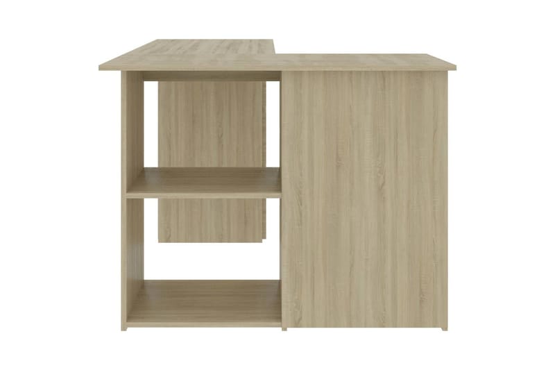 Hjørneskrivebord 145x100x76 cm Spånplade Sonoma-Eg - Brun - Møbler - Borde - Kontorbord - Skrivebord
