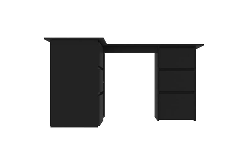 Hjørneskrivebord 145x100x76 cm Spånplade Sort - Sort - Møbler - Borde - Kontorbord - Skrivebord