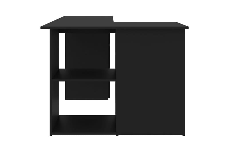 Hjørneskrivebord 145x100x76 cm Spånplade Sort - Sort - Skrivebord
