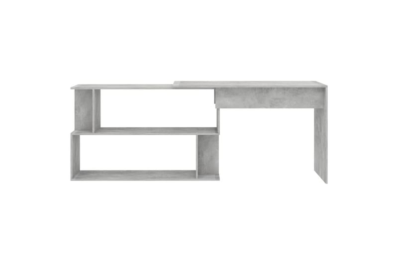 Hjørneskrivebord 200x50x76 cm Spånplade Betongrå - Grå - Skrivebord