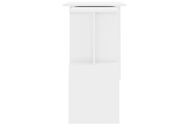Hjørneskrivebord 200x50x76 cm Spånplade Hvid Højglans - Hvid - Skrivebord