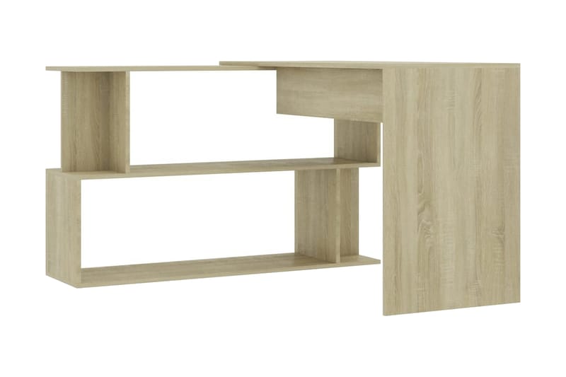Hjørneskrivebord 200x50x76 cm Spånplade Sonoma-Eg - Brun - Skrivebord