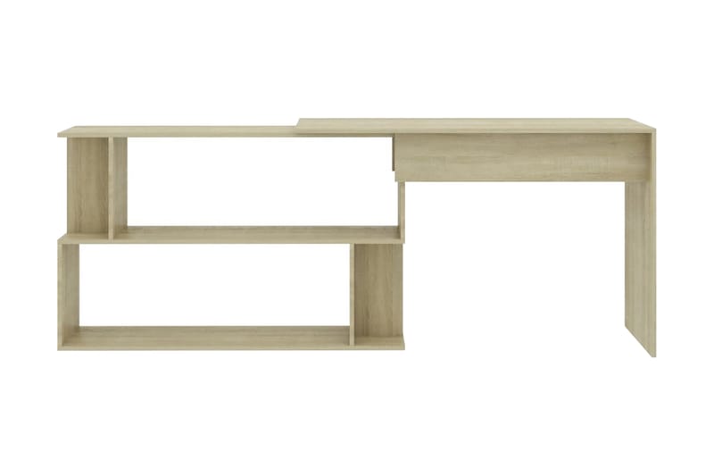 Hjørneskrivebord 200x50x76 cm Spånplade Sonoma-Eg - Brun - Skrivebord