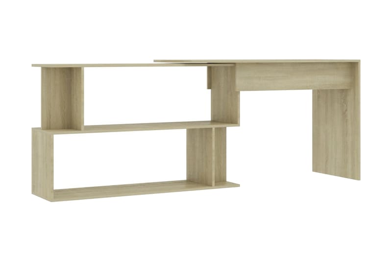 Hjørneskrivebord 200x50x76 cm Spånplade Sonoma-Eg - Brun - Skrivebord