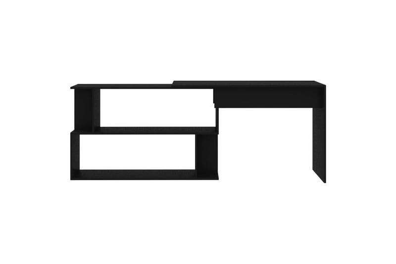 Hjørneskrivebord 200x50x76 cm Spånplade Sort - Sort - Møbler - Borde - Kontorbord - Skrivebord