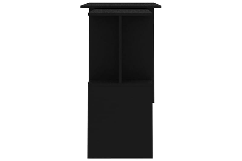 Hjørneskrivebord 200x50x76 cm Spånplade Sort - Sort - Møbler - Borde - Kontorbord - Skrivebord