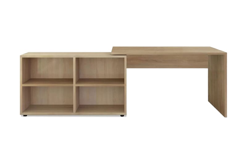 Hjørneskrivebord 4 Hylder Egetræ - Brun - Møbler - Borde - Kontorbord - Skrivebord