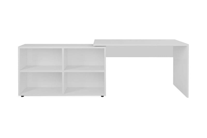 Hjørneskrivebord 4 Hylder Hvid - Hvid - Møbler - Borde - Kontorbord - Skrivebord