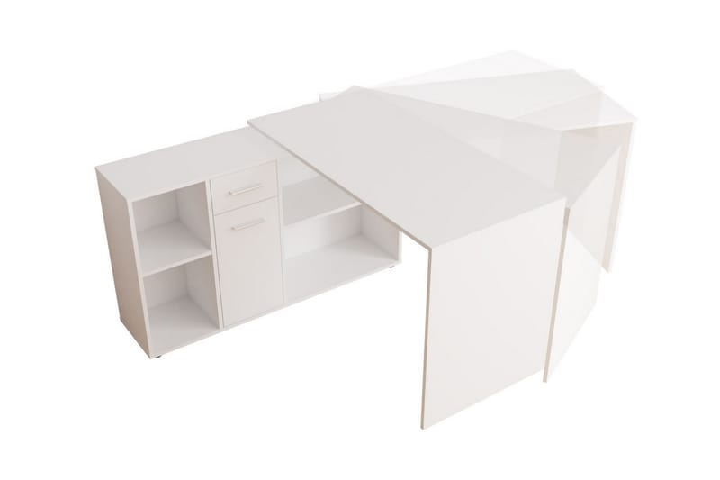 Armacao Hjørneskrivebord 120 cm med Opbevaring - Hvid/Beige - Møbler - Borde - Kontorbord - Skrivebord - hjørneskrivebord