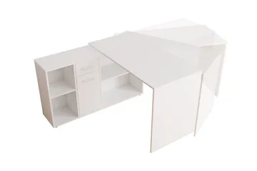 Armacao Hjørneskrivebord 120 cm med Opbevaring - Hvid/Beige - Møbler - Borde - Kontorbord - Skrivebord - hjørneskrivebord