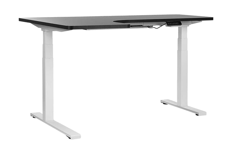 Belluton Hjørneskrivebord 160 cm Venstre Elektrisk Justerbar - Sort - hjørneskrivebord