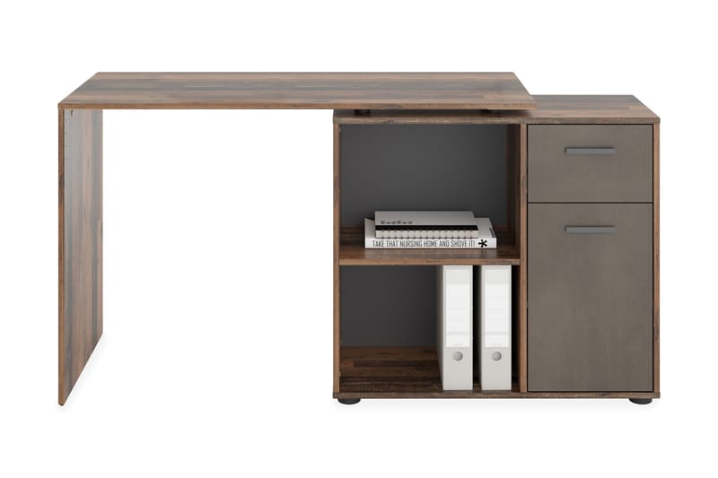 Colatosti Hjørneskrivebord 117 cm med Opbevaring - Mørkebrun - Møbler - Borde - Kontorbord - Skrivebord - hjørneskrivebord