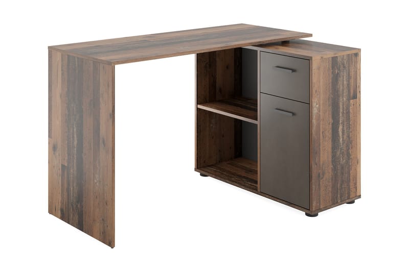 Colatosti Hjørneskrivebord 117 cm med Opbevaring - Mørkebrun - Møbler - Borde - Kontorbord - Skrivebord - hjørneskrivebord