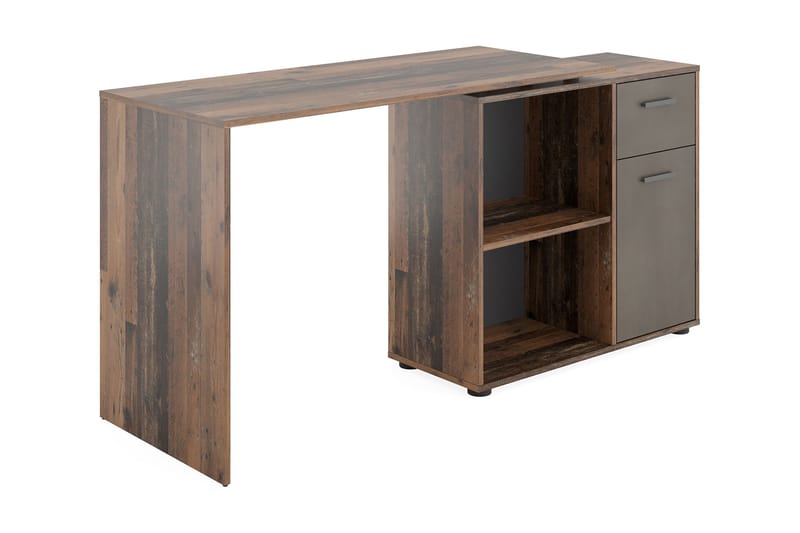 Colatosti Hjørneskrivebord 117 cm med Opbevaring - Mørkebrun - hjørneskrivebord