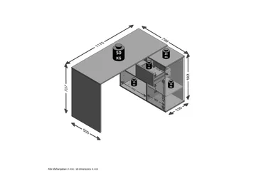 Colatosti Hjørneskrivebord 117 cm med Opbevaring - Mørkebrun - Møbler - Borde - Kontorbord - Skrivebord - hjørneskrivebord
