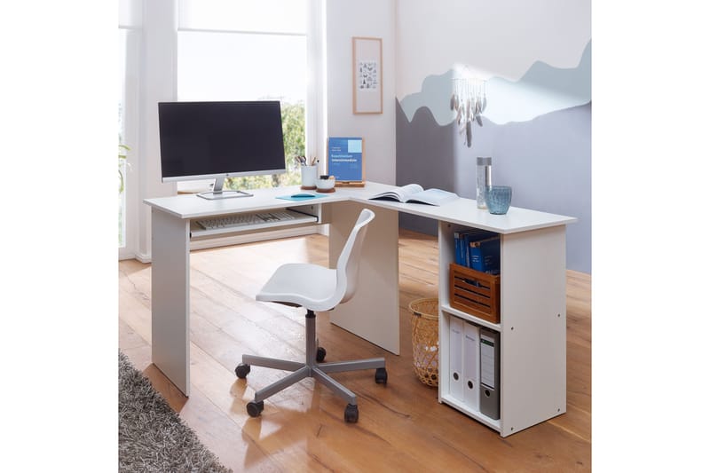 Gulshan skrivebord 140 cm - Hvid - Møbler - Borde - Kontorbord - Skrivebord - hjørneskrivebord