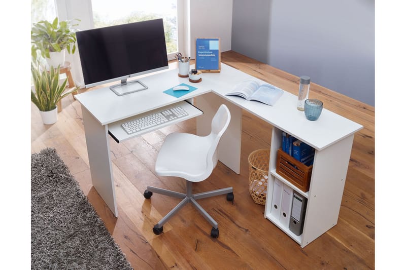 Gulshan skrivebord 140 cm - Hvid - hjørneskrivebord