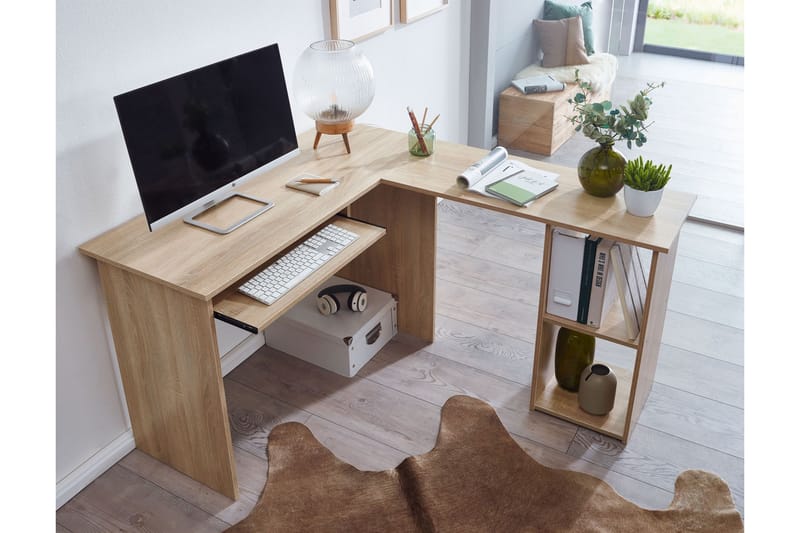 Gulshan skrivebord 140 cm - Natur - Møbler - Borde - Kontorbord - Skrivebord - hjørneskrivebord