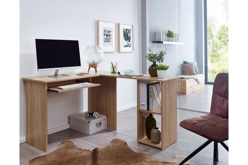 Gulshan skrivebord 140 cm - Natur - Møbler - Borde - Kontorbord - Skrivebord - hjørneskrivebord