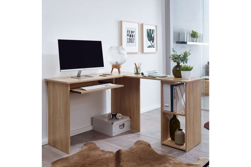 Gulshan skrivebord 140 cm - Natur - Møbler - Borde - Kontorbord - Skrivebord - hjørneskrivebord