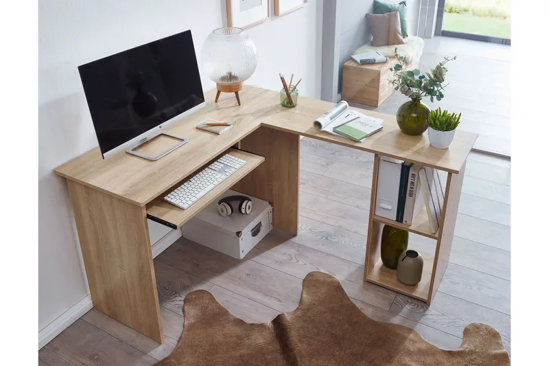 Gulshan skrivebord 140 cm - Natur - Møbler - Borde - Kontorbord - Skrivebord - hjørneskrivebord