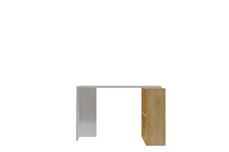 Marsberg Hjørneskrivebord 120 cm med Opbevaring Hylder - Natur/Hvid - Møbler - Borde - Kontorbord - Skrivebord - hjørneskrivebord