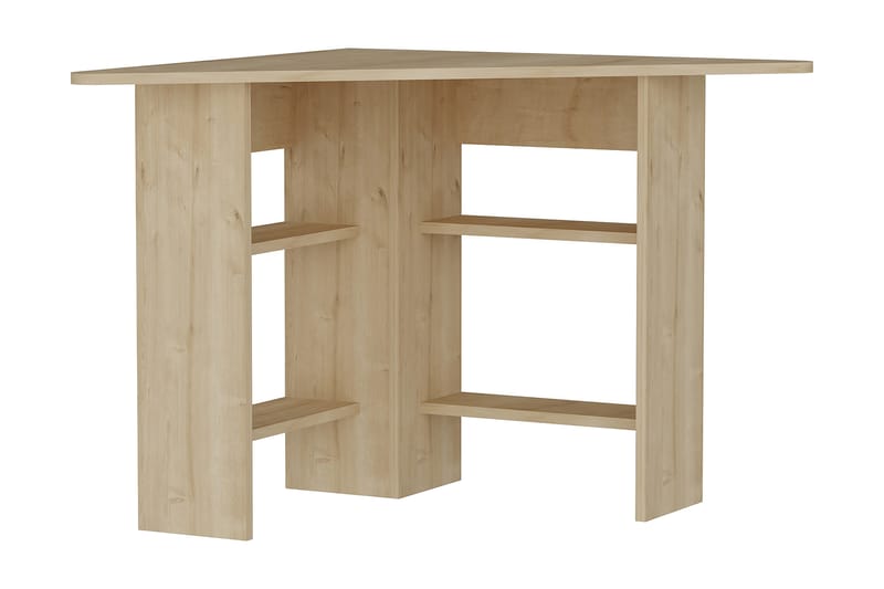 Oderzo Hjørneskrivebord 80 cm med Opbevaring Hylder - Natur - hjørneskrivebord
