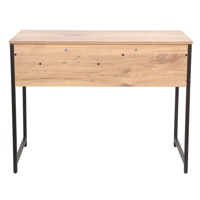 Skrivebord HOME4YOU 100x50x76 cm Rustik/Sort - lys rustikt træ/sort - Møbler - Borde - Kontorbord - Skrivebord