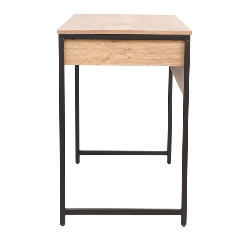 Skrivebord HOME4YOU 100x50x76 cm Rustik/Sort - lys rustikt træ/sort - Møbler - Borde - Kontorbord - Skrivebord